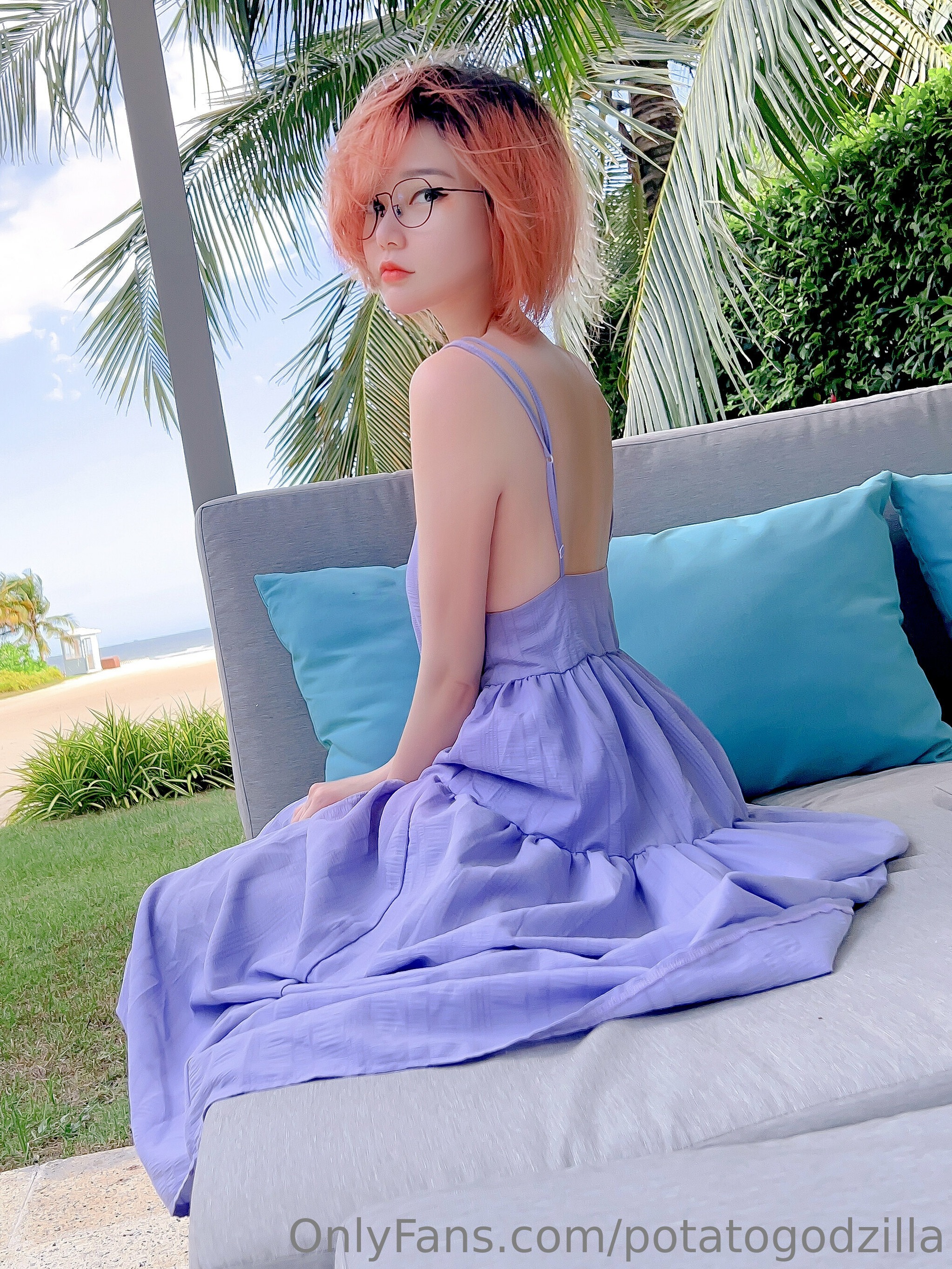 图片[1]-Potato Godzilla – NO.095 Purple Dress[17P]-XikXak
